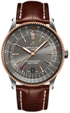 Breitling Navitimer Automatic 41 Grey Dial Brown Leather Strap Watch for Men - U17326121M1P1 Authentic Buy Shop Now
