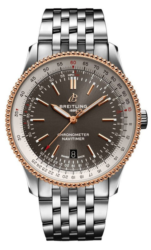 Breitling Navitimer Automatic 41mm Grey Dial Silver Steel Strap Mens Watch - U17326211M1A1 Authentic Buy Shop Now