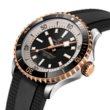 Breitling Superocean Automatic 42mm 18K Red Gold & Black Dial Black Rubber Strap Watch for Men - U17375211B1S1 Authentic Buy Shop Now