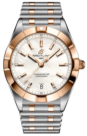 Breitling Chronomat B02 18K Red Gold White Dial Two Tone Steel Strap Watch for Men - U77310101A2U1 Authentic Buy Shop Now