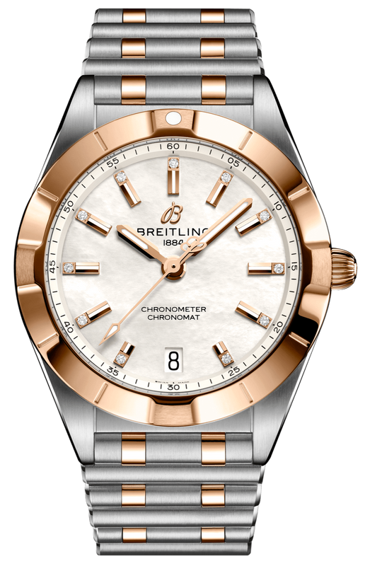 Breitling Chronomat B02 18K Red Gold White Dial Two Tone Steel Strap Watch for Men - U77310101A2U1 Authentic Buy Shop Now