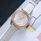 Guess Mini Rose Diamonds White Dial White Leather Strap Watch For Women - U85142l3 Authentic Buy Shop Now