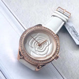 Guess Mini Rose Diamonds White Dial White Leather Strap Watch For Women - U85142l3 Authentic Buy Shop Now