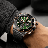 Breitling Super Chronomat B01 44 Green Dial Black Rubber Strap Watch for Men - AB0136251L1S1 Authentic Buy Shop Now