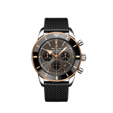 Breitling Superocean Heritage B01 Chronograph 44 Black Dial Black Mesh Bracelet Watch for Men - UB01621A1M1S1 Authentic Buy Shop Now