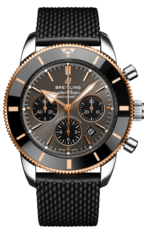 Breitling Superocean Heritage B01 Chronograph 44 Black Dial Black Mesh Bracelet Watch for Men - UB01621A1M1S1 Authentic Buy Shop Now