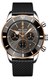 Breitling Superocean Heritage B01 Chronograph 44 Black Dial Black Mesh Bracelet Watch for Men - UB01621A1M1S1 Authentic Buy Shop Now