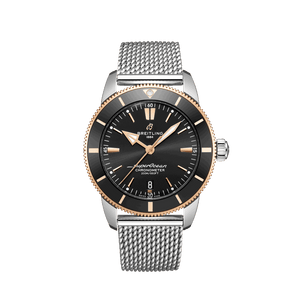 Breitling Superocean Heritage B20 Automatic 44 Black Dial Silver Mesh Bracelet Watch for Men - UB2030121B1A1 Authentic Buy Shop Now