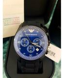 Emporio Armani Sportivo Chronograph Blue Dial Black Strap Watch For Men - AR5921 Authentic Buy Shop Now
