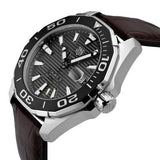 Tag Heuer Aquaracer Caliber 5 Black Dial Brown Leather Strap Watch for Men - WAY201M.FC6474 Authentic Buy Shop Now