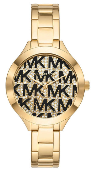 Michael Kors Slim Runway Crystals Gold Dial Gold Steel Strap Watch for Women - MK4659 Authentic Buy Shop Now