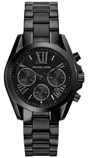 Michael Kors Bradshaw Chronograph Black Dial Black Steel Strap Watch For Women - MK6058 Authentic Buy Shop Now