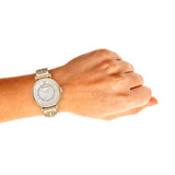 Emporio Armani Gianni T Bar White Mother of Pearl Dial Gold Steel Strap Watch For Women - AR1907 Authentic Buy Shop Now