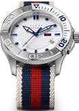 Gucci G Timeless Quartz White Dial Two Tone Nylon Strap Watch for Men - YA126239 Authentic Buy Shop Now