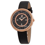 Swarovski Crystalline Pure Black Dial Black Leather Strap Watch for Women - 5275043 Authentic Buy Shop Now