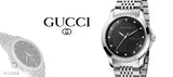 Gucci G Timeless Diamonds Black Dial Silver Steel Strap Watch For Women - YA126408 Authentic Buy Shop Now