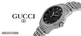 Gucci G Timeless Black Dial Silver Steel Strap Watch For Women - YA126502 Authentic Buy Shop Now