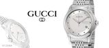 Gucci G Timeless Diamonds Silver Dial Silver Steel Strap Watch For Men - YA126404 Authentic Buy Shop Now