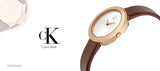 Calvin Klein Firm White Dial Brown Leather Strap Watch for Women - K3N236G6 Authentic Buy Shop Now