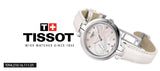 Tissot T Trend Flamingo Valentines Mother of Pearl White Dial White Leather Strap Watch For Women - T094.210.16.111.01 Authentic Buy Shop Now