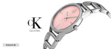 Calvin Klein Stately Pink Mother of Pearl Dial Silver Steel Strap Watch for Women - K3G2312E Authentic Buy Shop Now