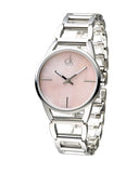 Calvin Klein Stately Pink Mother of Pearl Dial Silver Steel Strap Watch for Women - K3G2312E Authentic Buy Shop Now