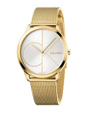 Calvin Klein Minimal White Dial Gold Mesh Bracelet Watch for Men - K3M21526 Authentic Buy Shop Now