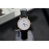 Daniel Wellington Classy Sheffield White Dial Black Leather Strap Watch For Women - DW00100060 Authentic Buy Shop Now