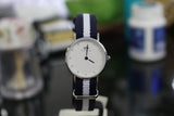 Daniel Wellington Classy Glasgow White Dial Two Tone NATO Strap Watch For Women - DW00100074 Authentic Buy Shop Now