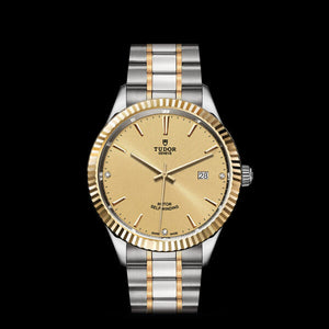 Tudor Style Automatic Diamonds Gold Dial Two Tone Steel Strap Watch for Men - M12713-0007 Authentic Buy Shop Now