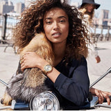 Michael Kors Garner Quartz Gold Dial Gold Steel Strap Watch For Women - MK6408 Authentic Buy Shop Now