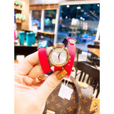 Versace V-Flare Quartz Silver Dial Red Leather Strap Watch for Women - VEBN00418 Authentic Buy Shop Now