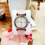 Versace V-Motif Silver Dial Pink Leather Strap Watch for Women - VERE00118 Authentic Buy Shop Now