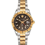 Versace Hellenyium GMT Black Dial Two Tone Steel Strap Watch for Men - V11040015 Authentic Buy Shop Now