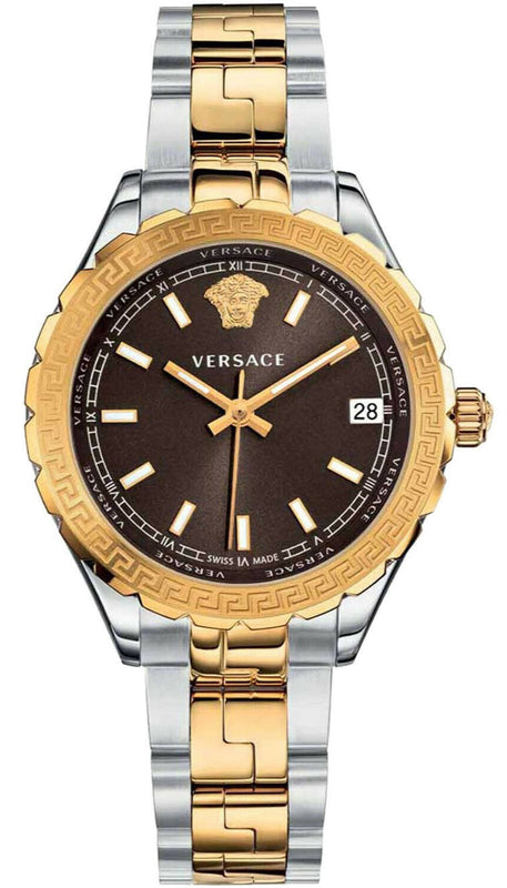 Versace Hellenyium Brown Dial Two Tone Steel Strap Watch for Women - V12040015 Authentic Buy Shop Now