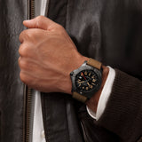 Breitling Avenger Automatic GMT 45 Black Dial Brown Nylon Strap Watch for Men - V32395101B1X1