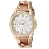 Fossil Riley White Dial Sand Leather Strap Watch for Women - ES3466 Authentic Buy Shop Now