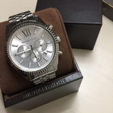 Michael Kors Lexington Silver Dial Silver Steel Strap Watch for Men - MK8405 Authentic Buy Shop Now