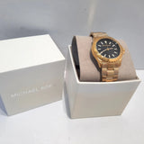 Michael Kors Everest Three-Hand Black Dial Gold Steel Strap Watch For Men - MK9078 Authentic Buy Shop Now