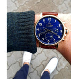 Tommy Hilfiger Daniel Blue Dial Brown Leather Strap Watch for Men - 1710380 Authentic Buy Shop Now