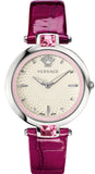 Versace Olympo Crystal Gleam White Dial Purple Leather Strap Watch for Women - VAN010016 Authentic Buy Shop Now