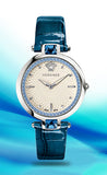Versace Olympo Gleam White Dial Green Leather Strap Watch for Women - VAN020016 Authentic Buy Shop Now