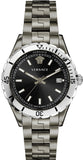 Versace Hellenyium Quartz Black Dial Grey Steel Strap Watch For Men - VE3A00620 Authentic Buy Shop Now