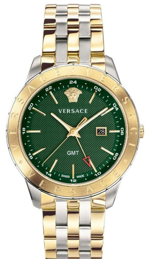 Versace Univers Quartz Green Dial Two Tone Steel Strap Watch for Men - VEBK00718 Authentic Buy Shop Now