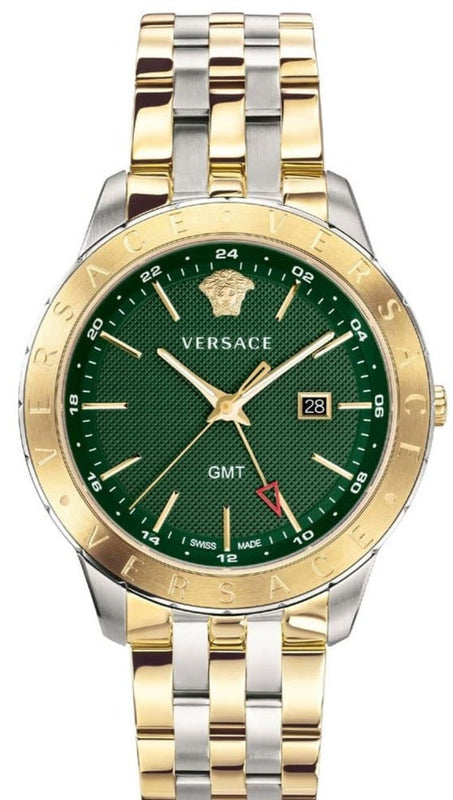 Versace Univers Quartz Green Dial Two Tone Steel Strap Watch for Men - VEBK00718 Authentic Buy Shop Now
