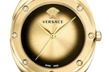 Versace Shadov Gold Dial Green Leather Strap Watch For Women - VEBM01018 Authentic Buy Shop Now