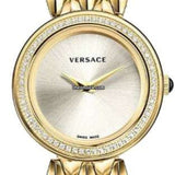 Versace V Flare Diamonds Silver Dial Gold Steel Strap Watch for Women - VEBN00918 Authentic Buy Shop Now