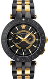 Versace V-Race Analog Quartz Black Dial Two Tone Steel Strap Watch For Men - VEBV00619 Authentic Buy Shop Now