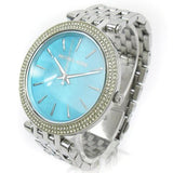 Michael Kors Darci Mother of Pearl Blue Dial Silver Steel Strap Watch for Women - MK3515 Authentic Buy Shop Now