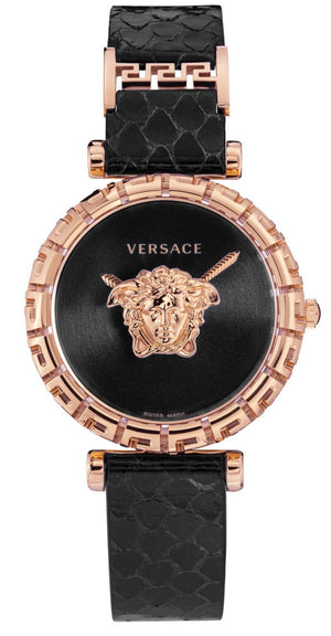 Versace Palazzo Empire Greca Black Dial Black Leather Strap Watch for Women - VEDV00719 Authentic Buy Shop Now